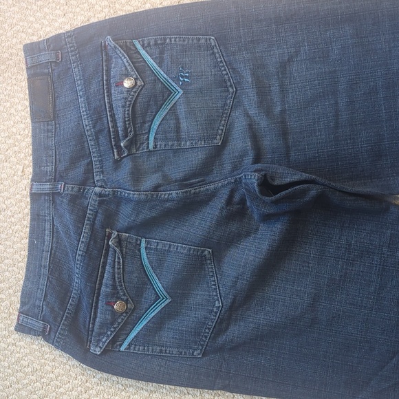 Basic Code 38 34 jeans blue jeans casual worn distressed men's jeans - Picture 8 of 14